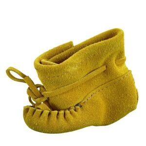 Poo Poo Boys Moccasin  Sz T 3‎ Medium Brown Suede Lace Up